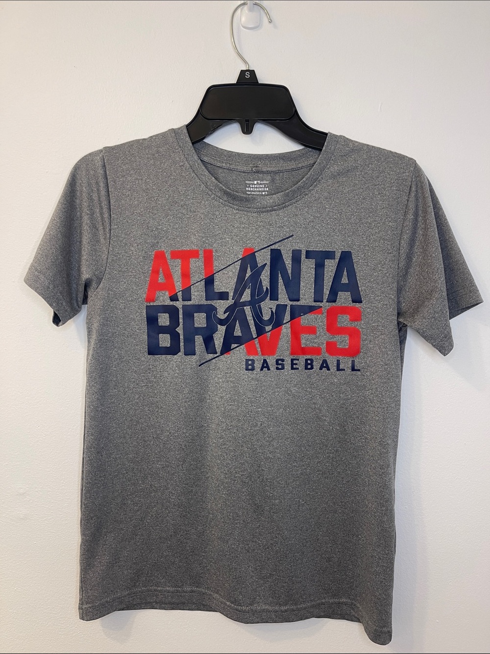 Atlanta Braves Grey Short Sleeve Tee Size L 10/12